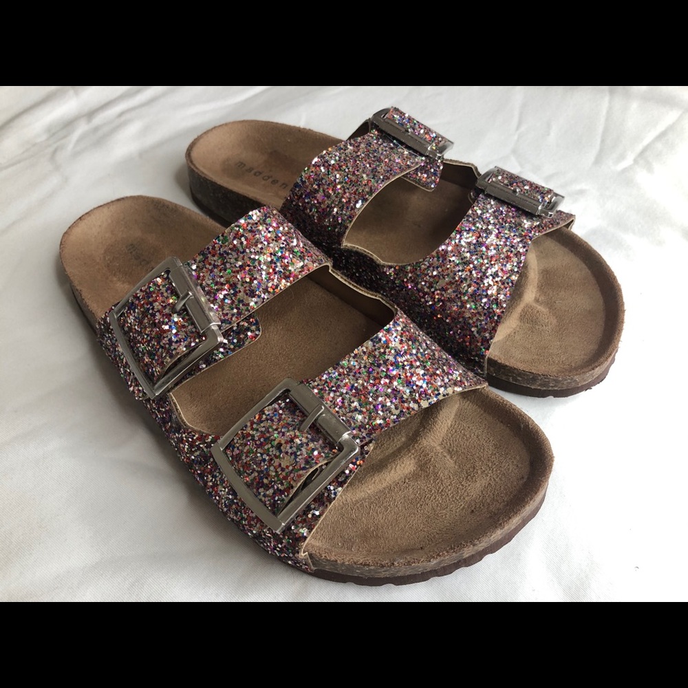 Madden Girl Glitter Sandals Pink/Silver
